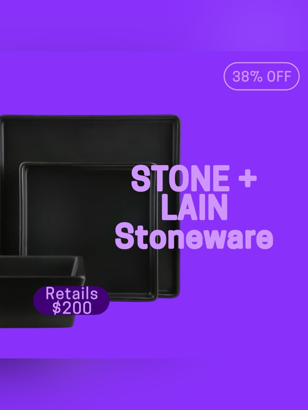 Black Stoneware Dinnerware Set